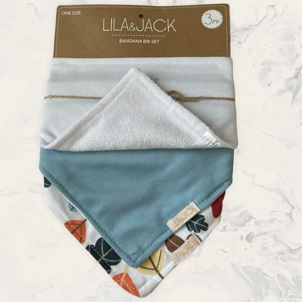 NWT Lila and Jack My First Thanksgiving Bandana Bib Bundle (2 Pack of Set 3 Piec